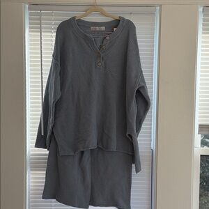 Free people Hailee Light Blue Knit Sweater and Pants Set